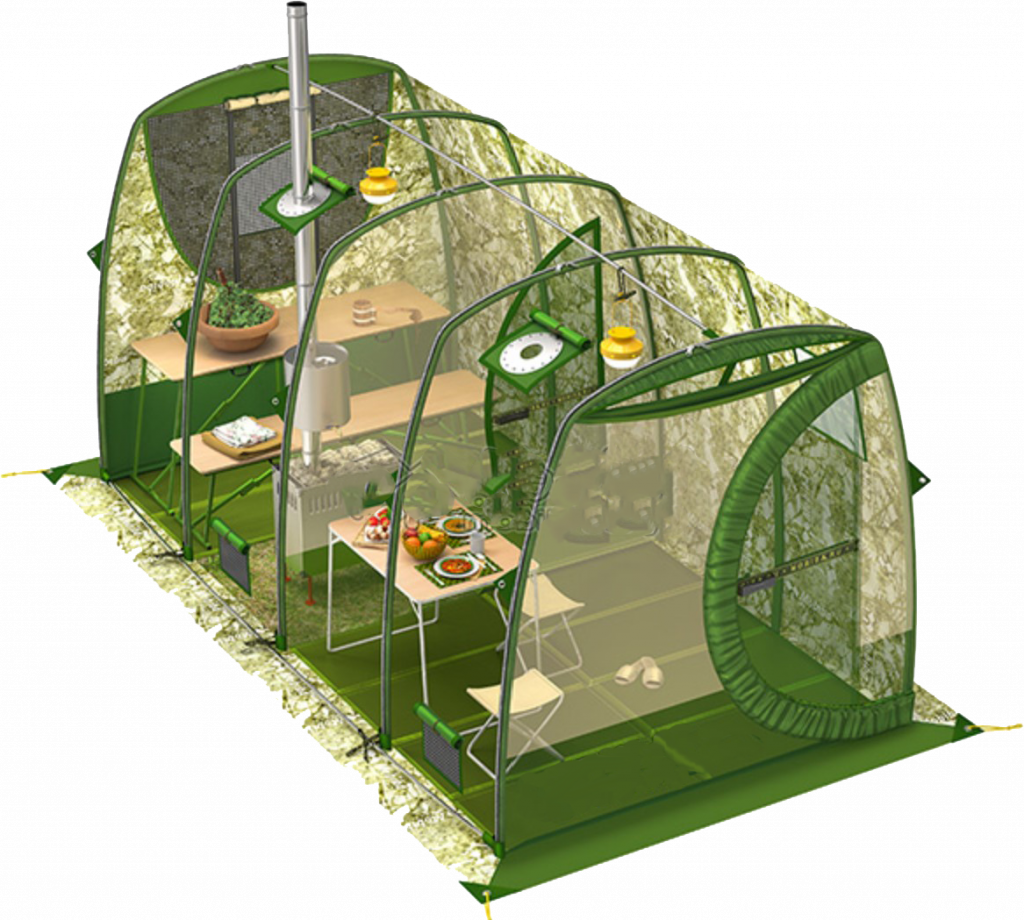 Sauna-Zelt mit finnischen Steinen und Aufguss