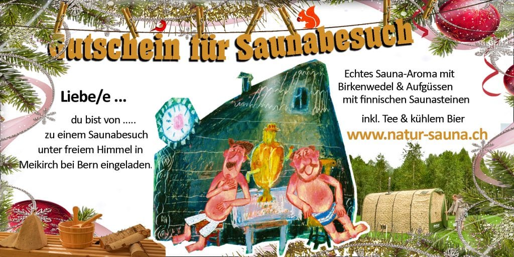 Gutschein für die Sauna zu Weihnachten